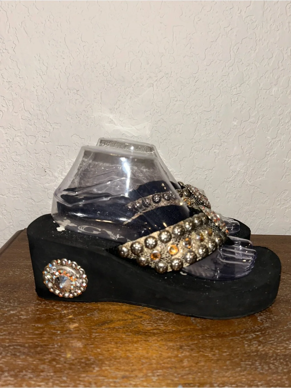 Gypsy Soule Embellished Wedge Platform Western Glam Sandal Shoes